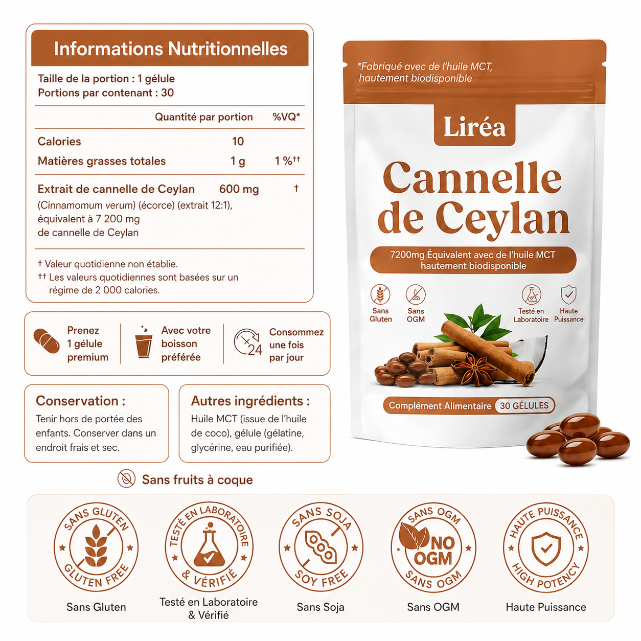 Informations nutritionnelles et conservation